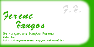 ferenc hangos business card